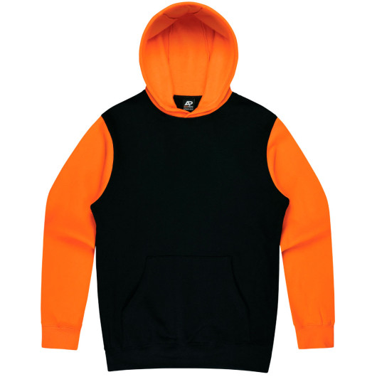 Balwun Mens Hoodies Black Orange